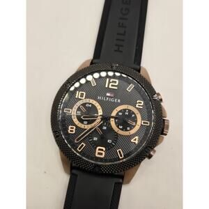 Tommy Hilfiger Men’s Watch Blaze 1792028 Black Dial Silicone Strap